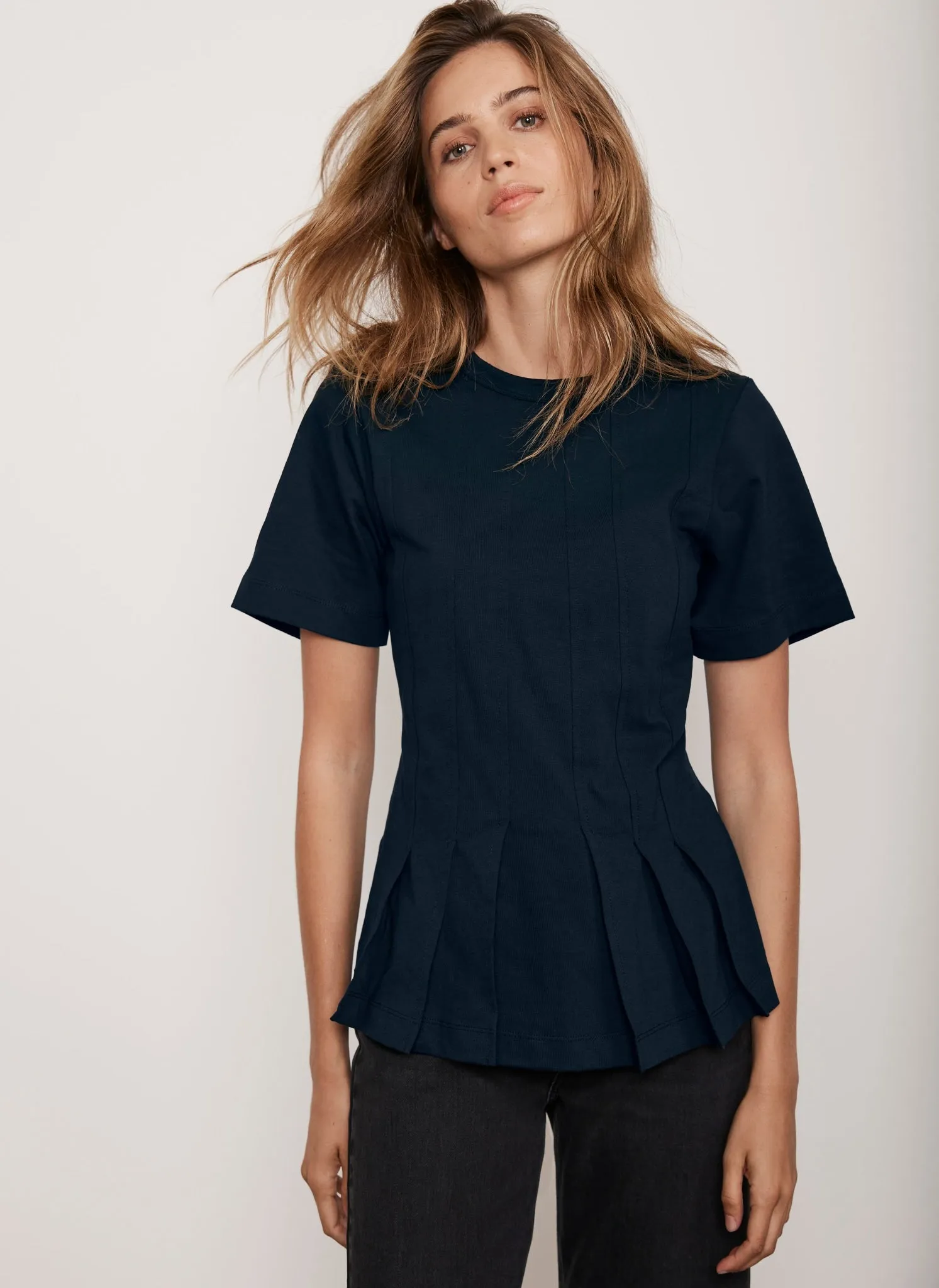 Navy Blue Seam Detail Peplum Top sold by Mint Velvet product image thumbnail 5