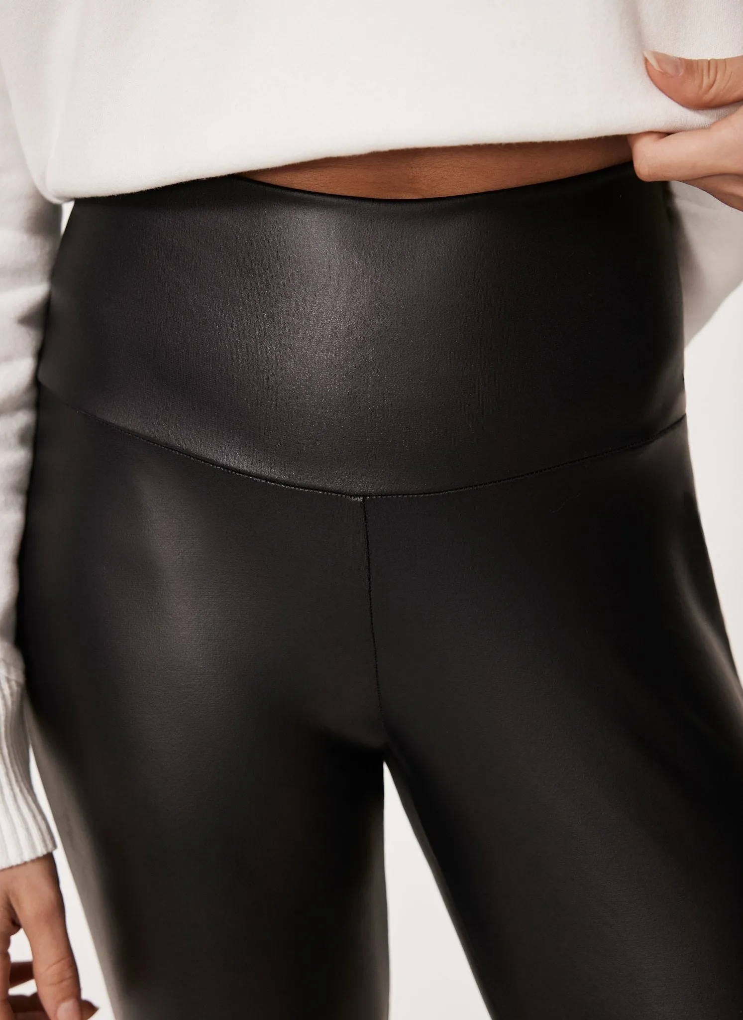 Black Faux Leather Leggings sold by Mint Velvet product image thumbnail 3