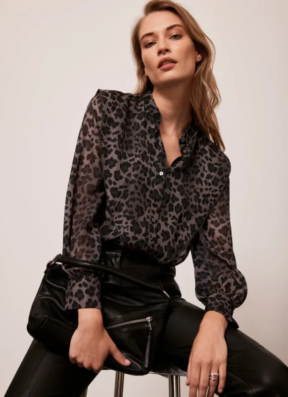 Grey Animal Print Blouse sold by Mint Velvet
