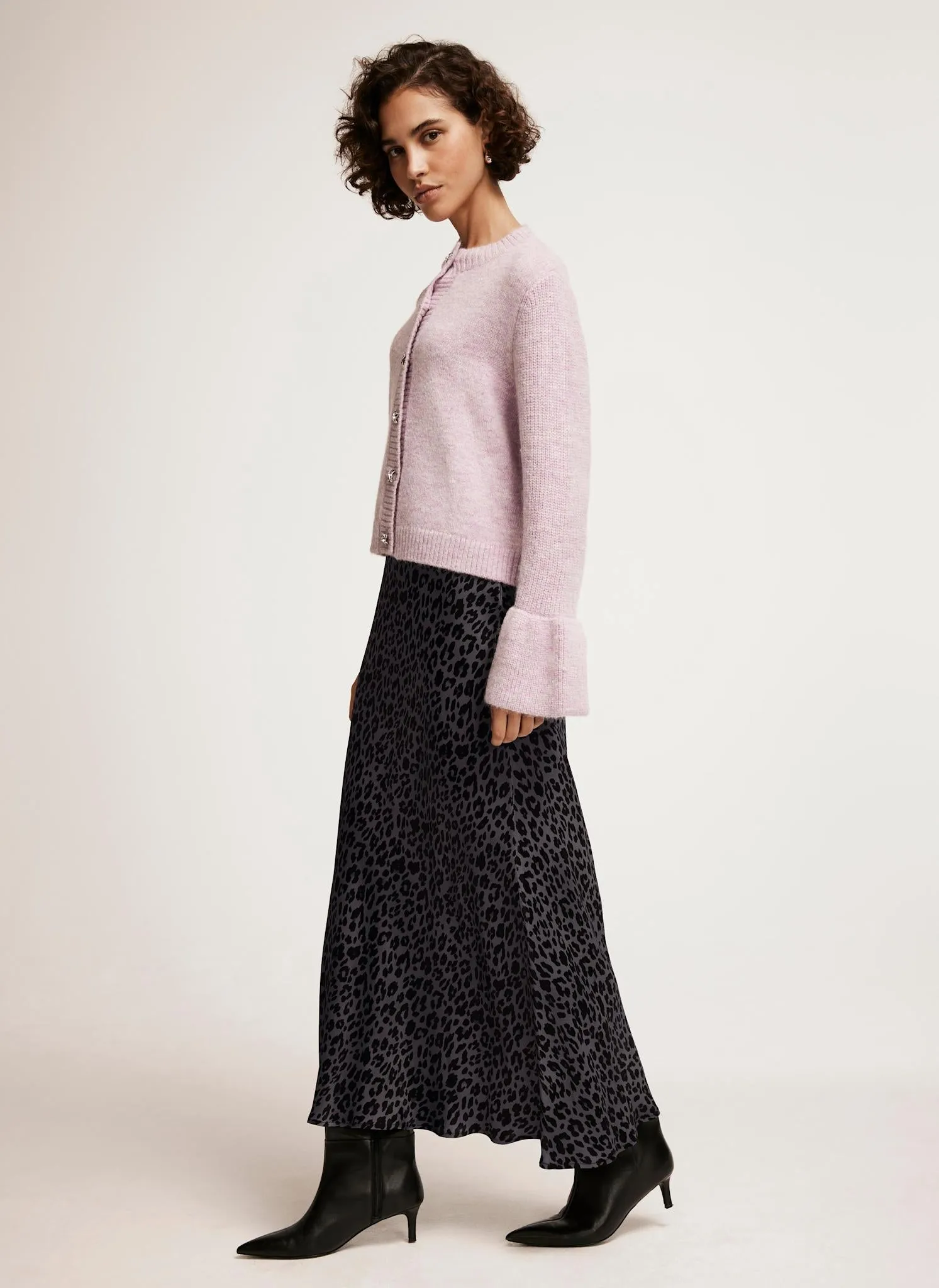 Grey Leopard Print Slip Skirt sold by Mint Velvet product image thumbnail 3