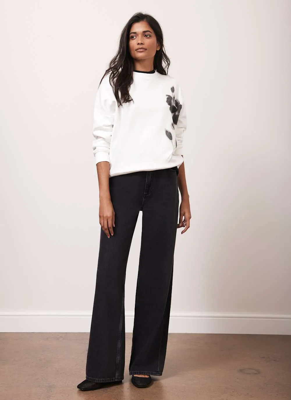 White Flower Print Sweatshirt sold by Mint Velvet product image thumbnail 3