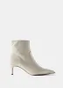 Kaia White Leather Kitten Heel Boots sold by Mint Velvet