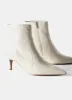 Kaia White Leather Kitten Heel Boots sold by Mint Velvet