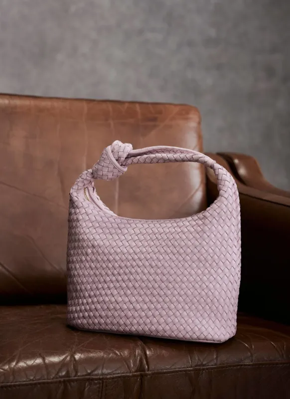 Pink Leather Woven Knot Handle Bag sold by Mint Velvet