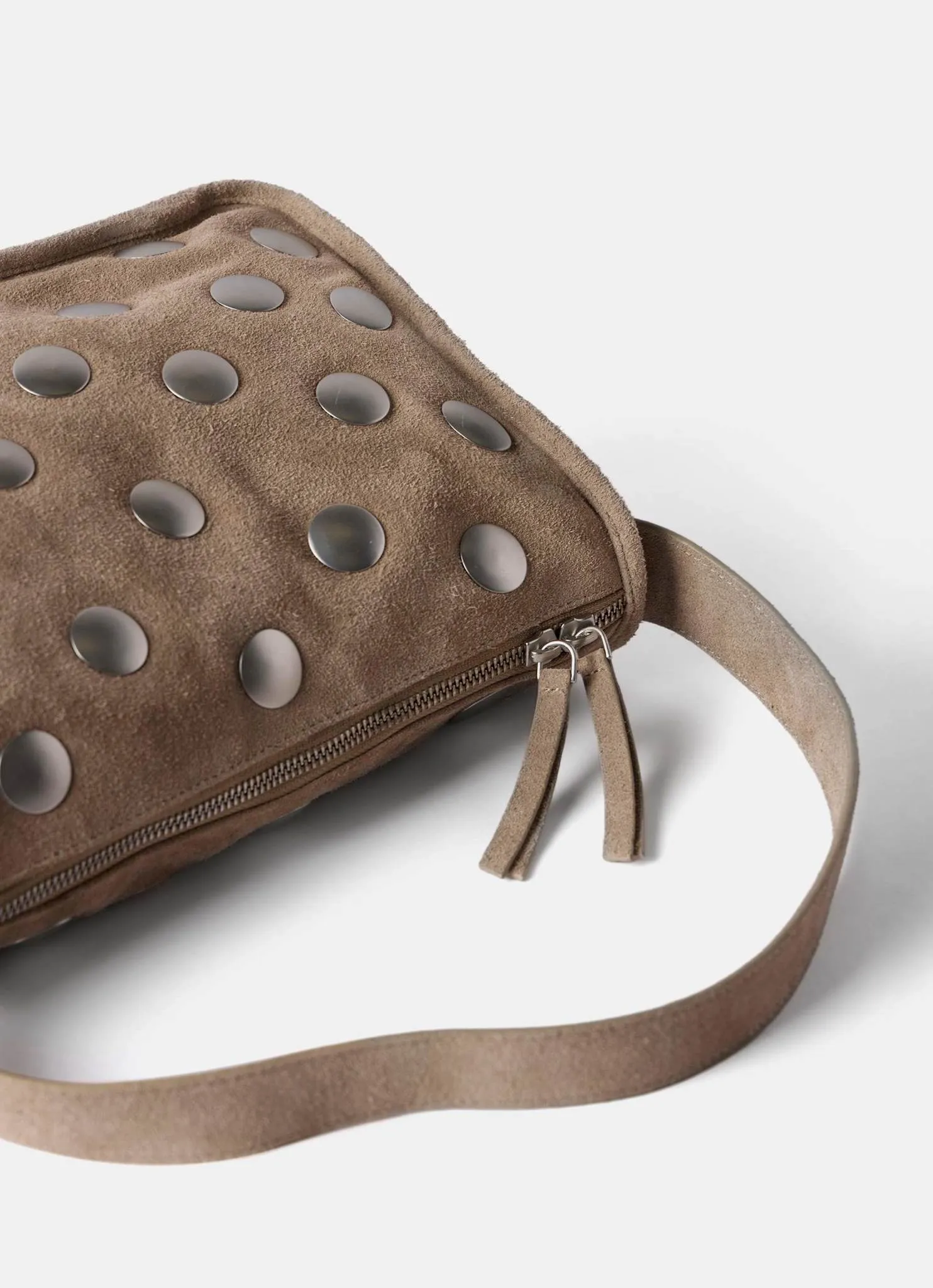 Neutral Suede Studded Shoulder Bag sold by Mint Velvet product image thumbnail 4