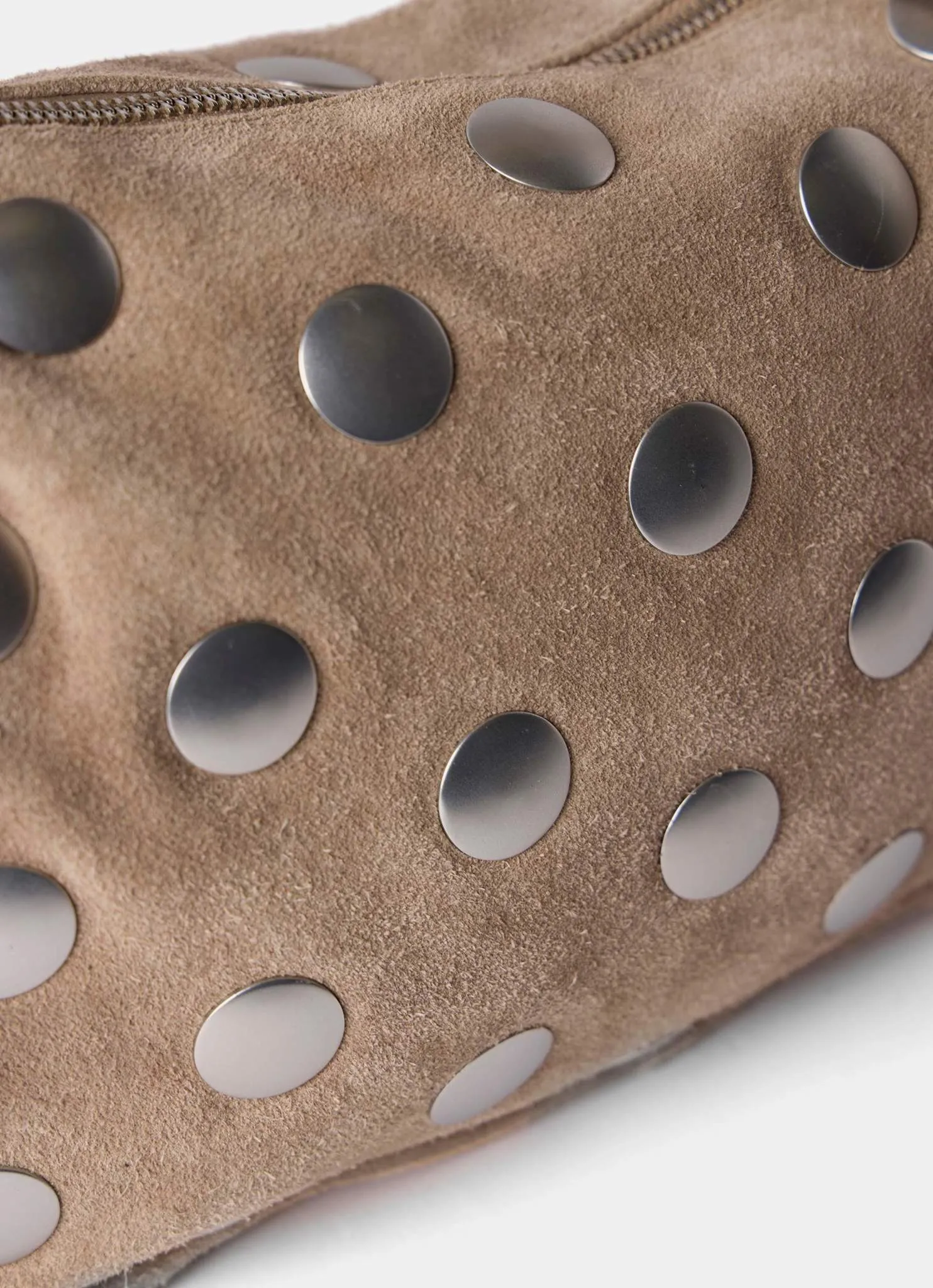 Neutral Suede Studded Shoulder Bag sold by Mint Velvet product image thumbnail 3