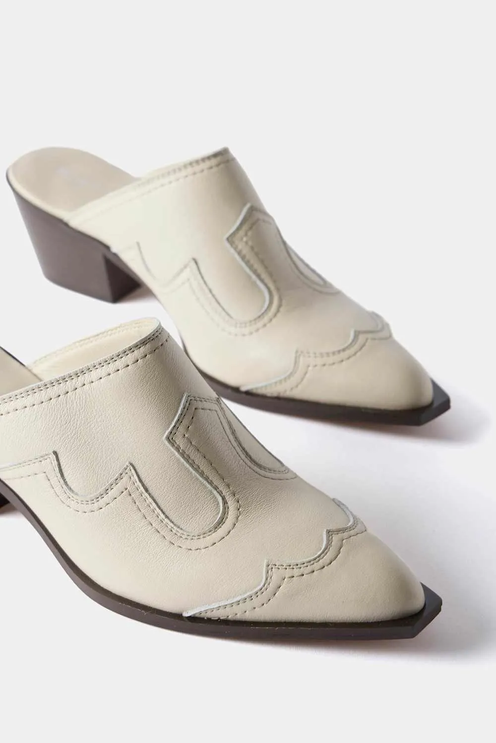 White Western Mule Heels sold by Mint Velvet product image thumbnail 2