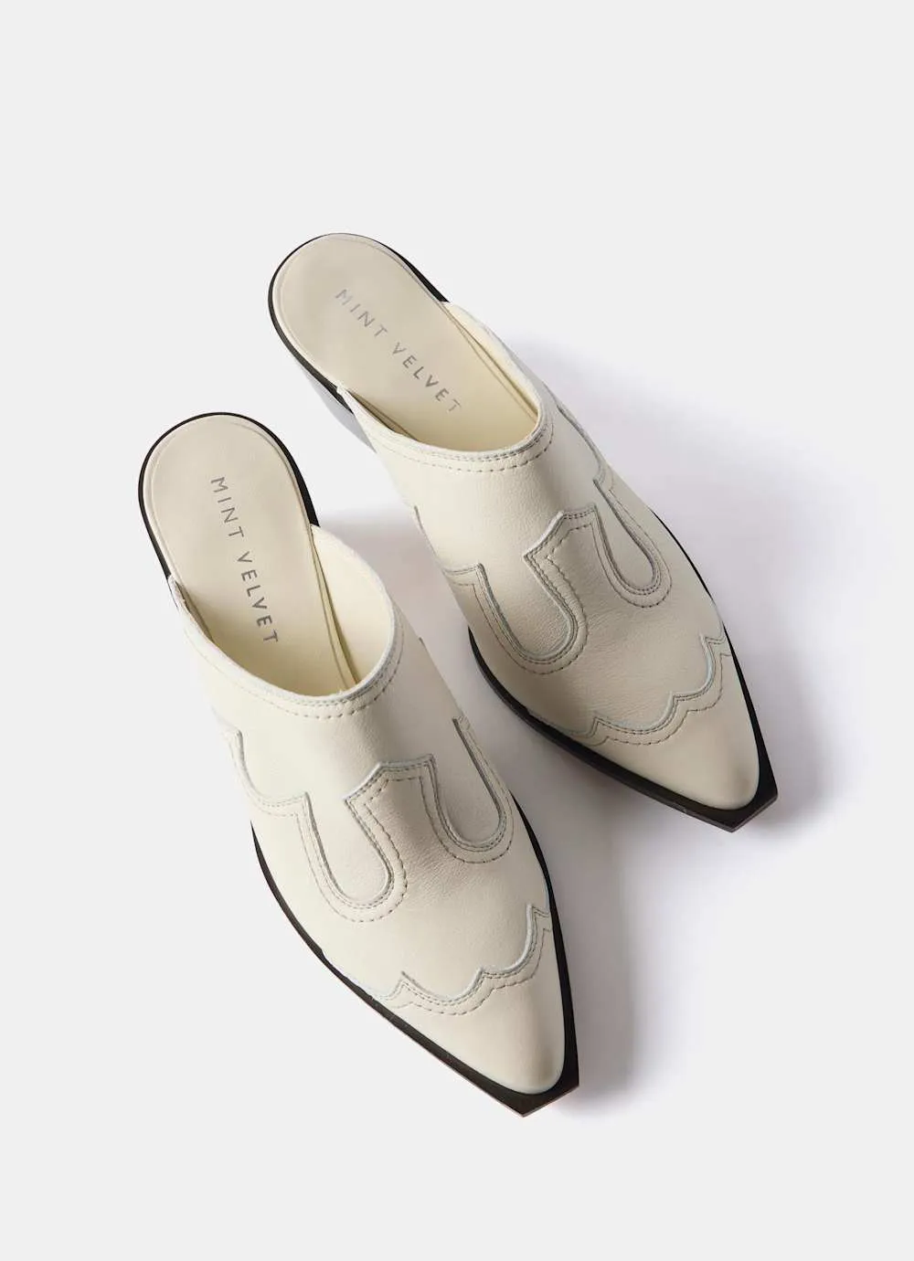 White Western Mule Heels sold by Mint Velvet product image thumbnail 3