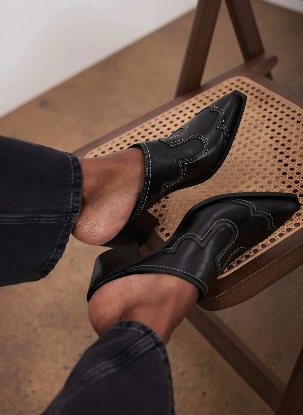 Black Western Mule Heels sold by Mint Velvet product image thumbnail 5