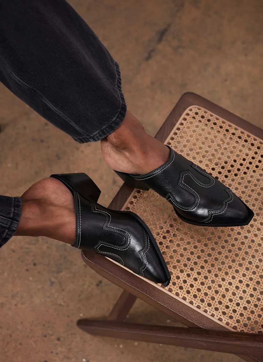 Black Western Mule Heels sold by Mint Velvet product image thumbnail 3