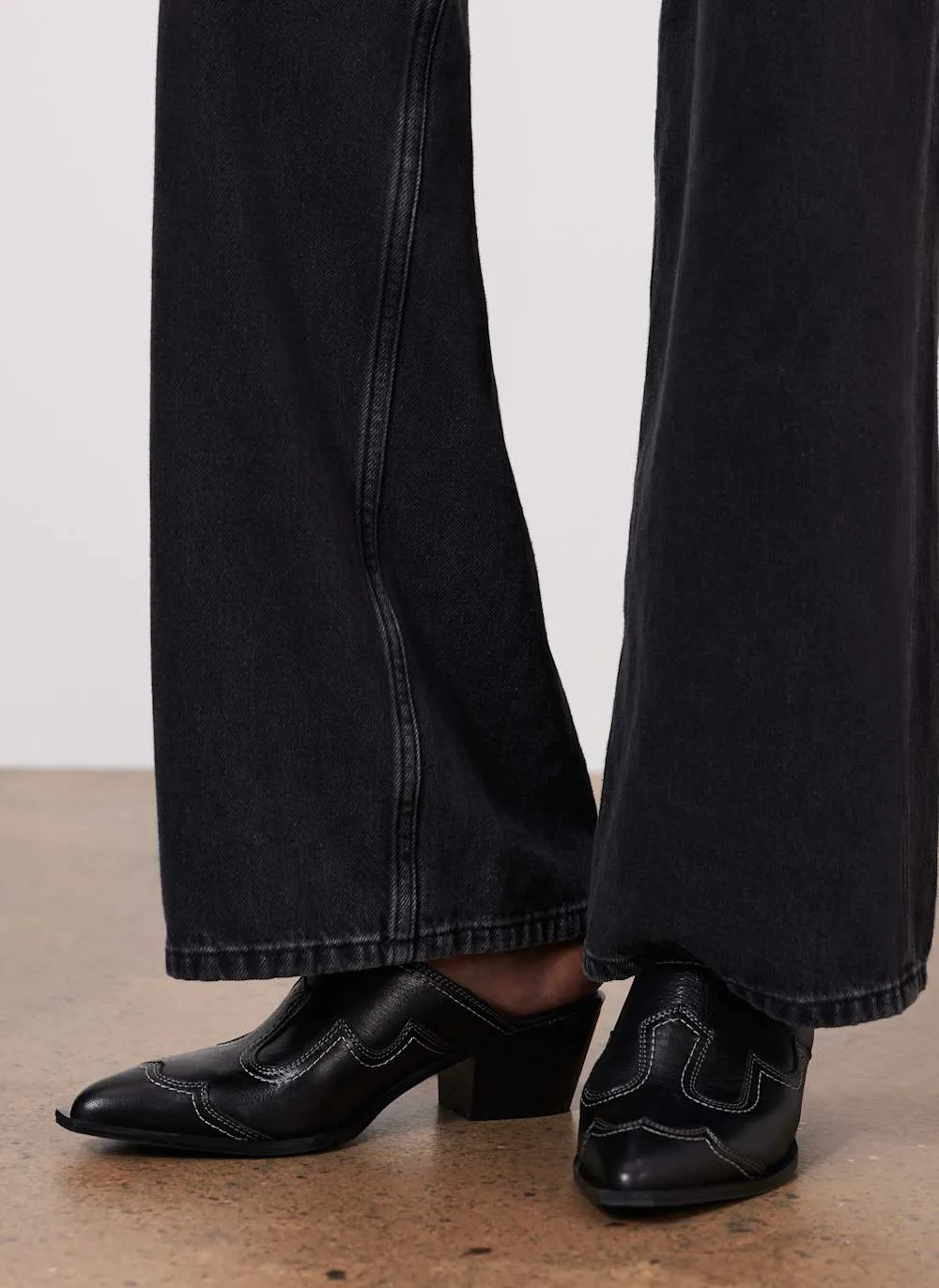 Black Western Mule Heels sold by Mint Velvet