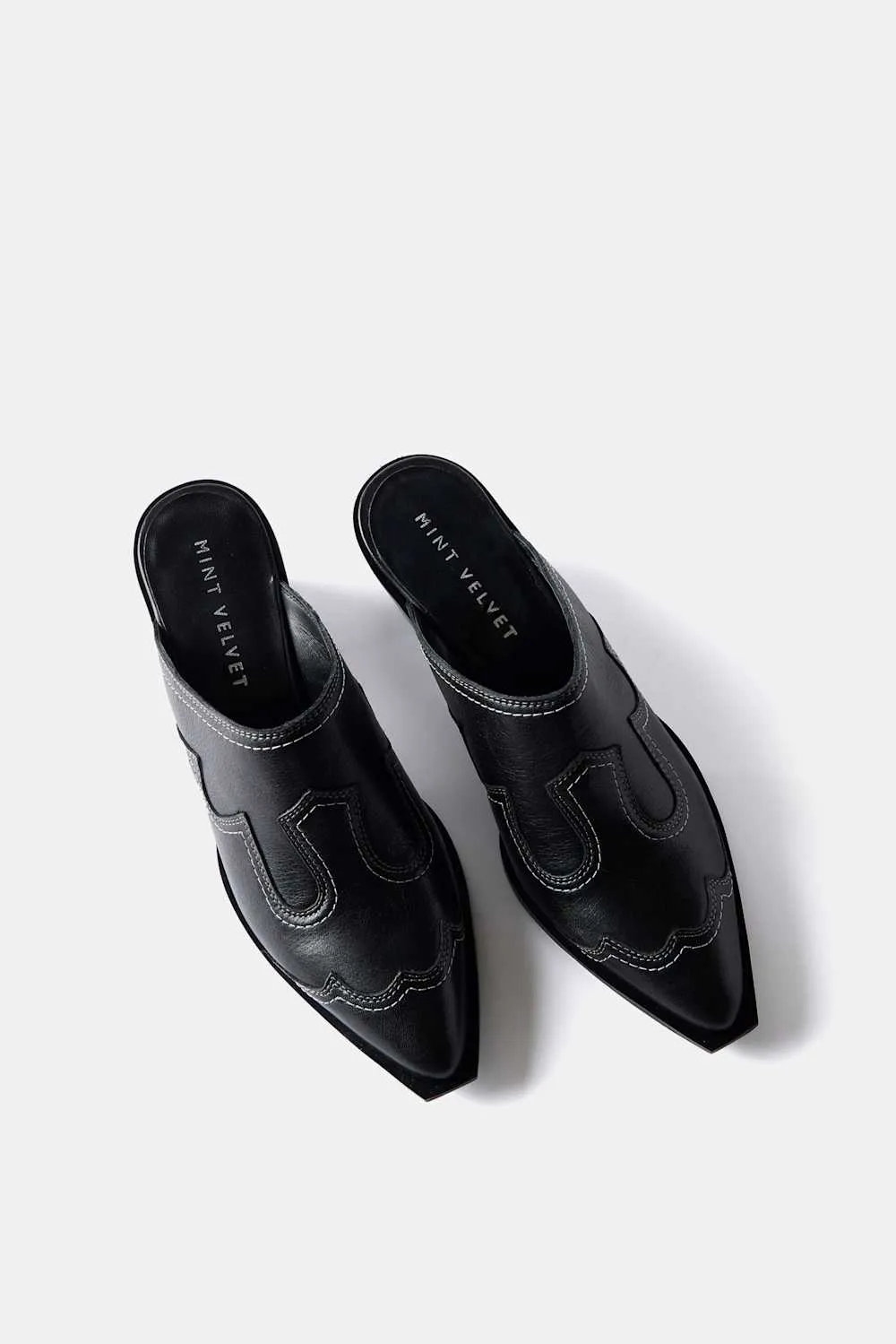 Black Western Mule Heels sold by Mint Velvet product image thumbnail 4