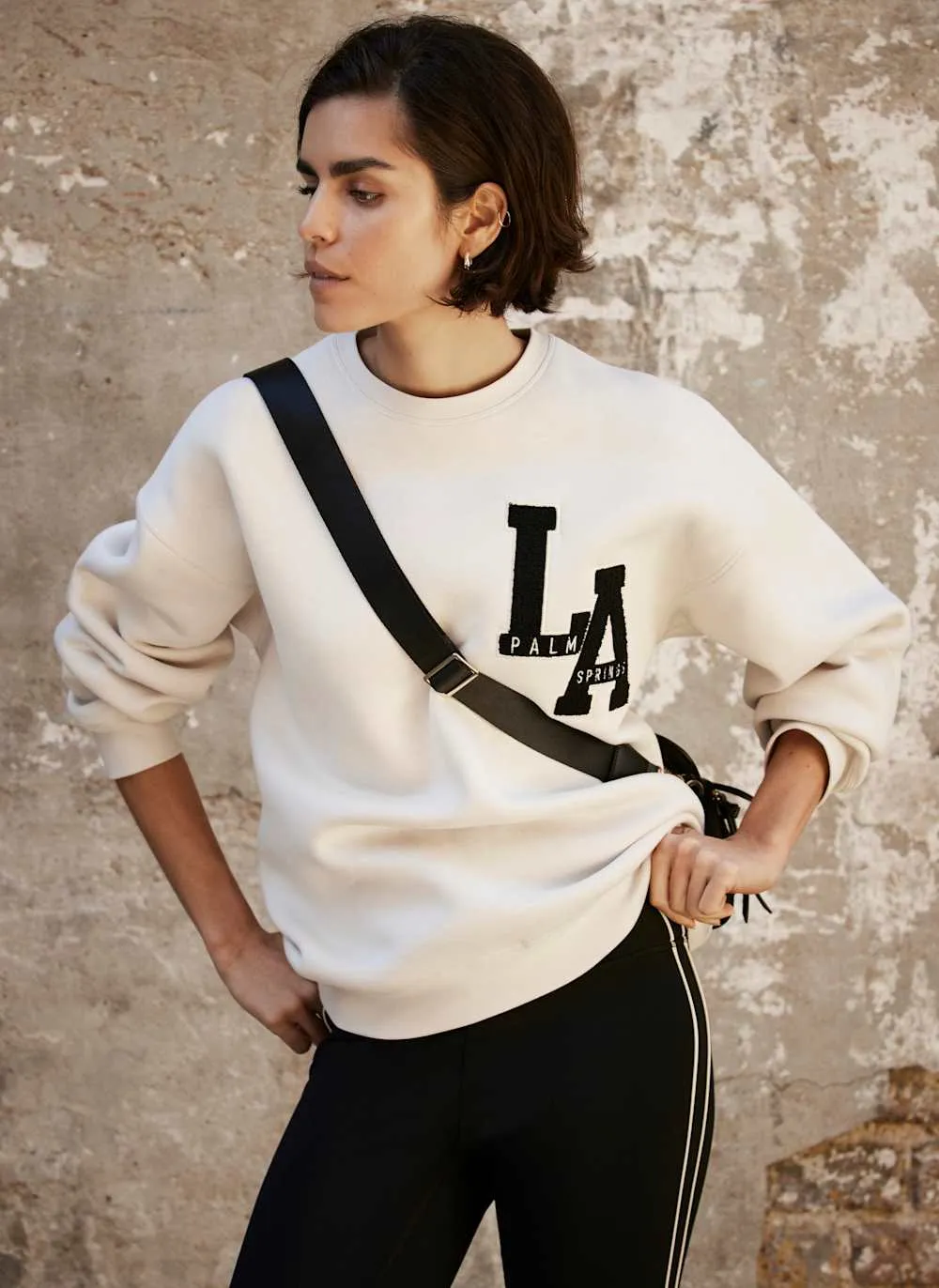 Neutral LA Motif Sweatshirt sold by Mint Velvet
