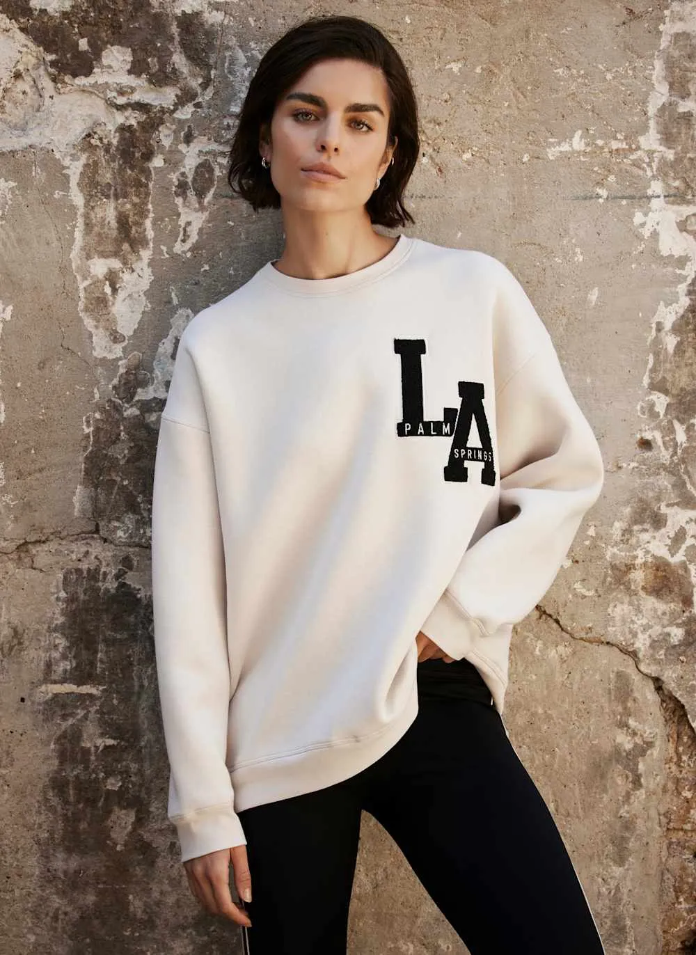 Neutral LA Motif Sweatshirt sold by Mint Velvet product image thumbnail 3