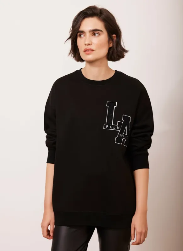 Black LA Motif Sweatshirt sold by Mint Velvet