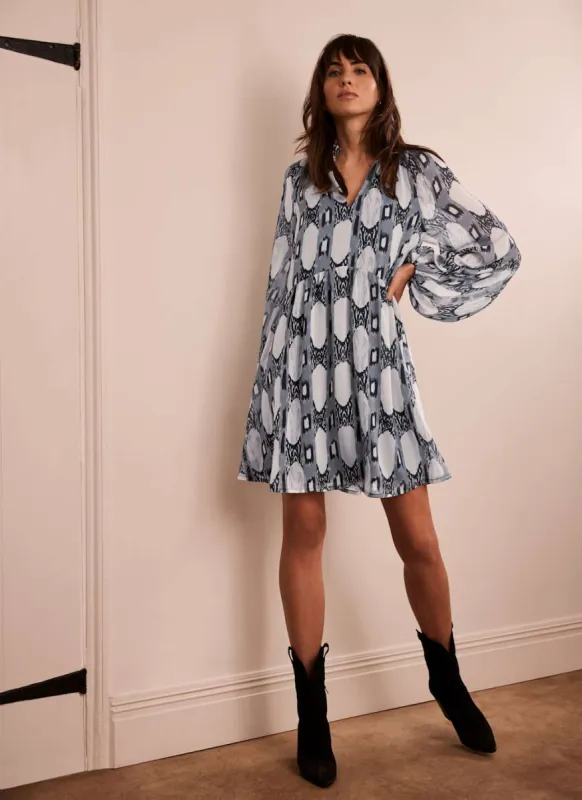 Grey Abstract Print Mini Dress sold by Mint Velvet