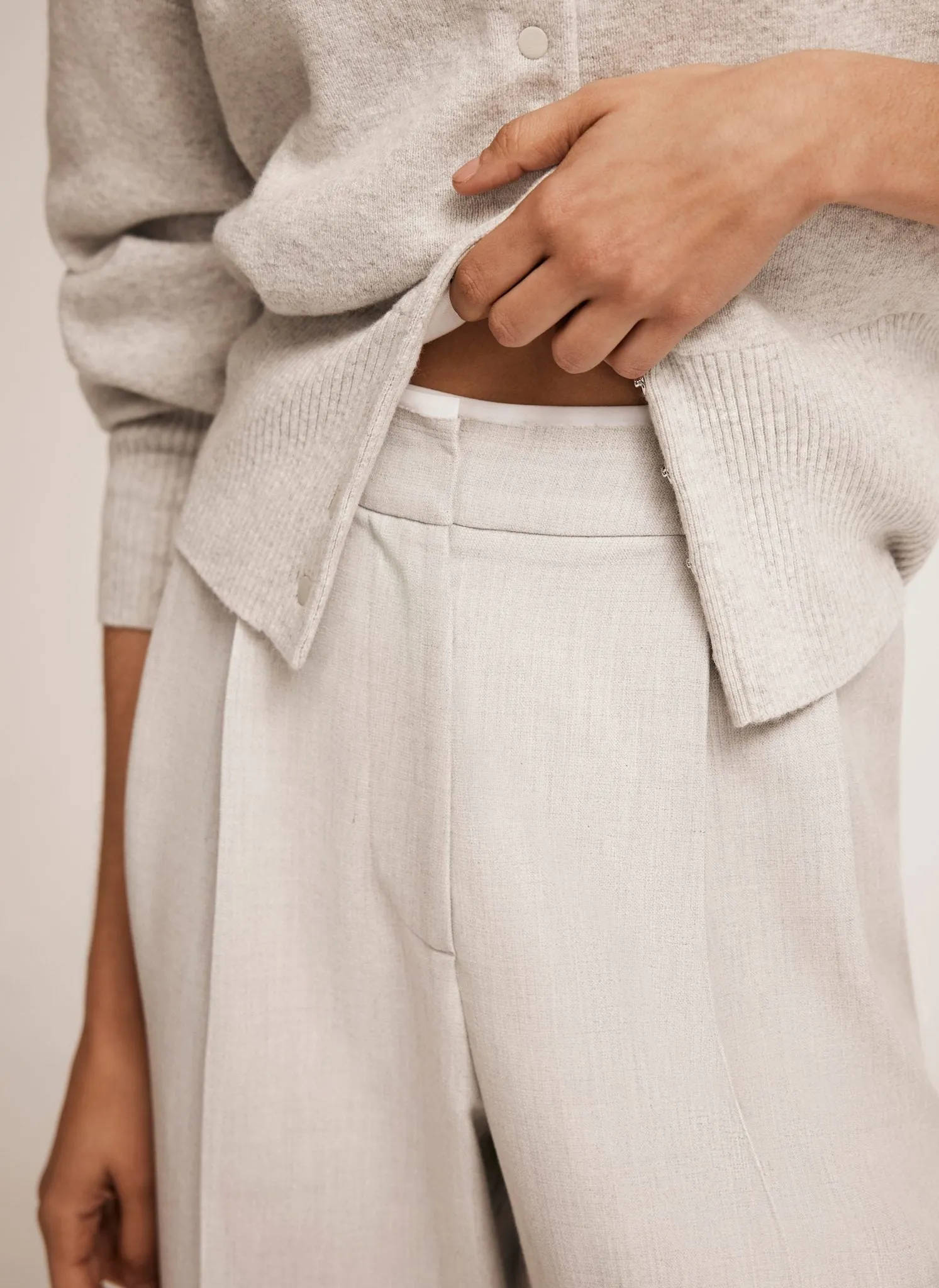 Grey Pleated Wide Trousers sold by Mint Velvet product image thumbnail 3