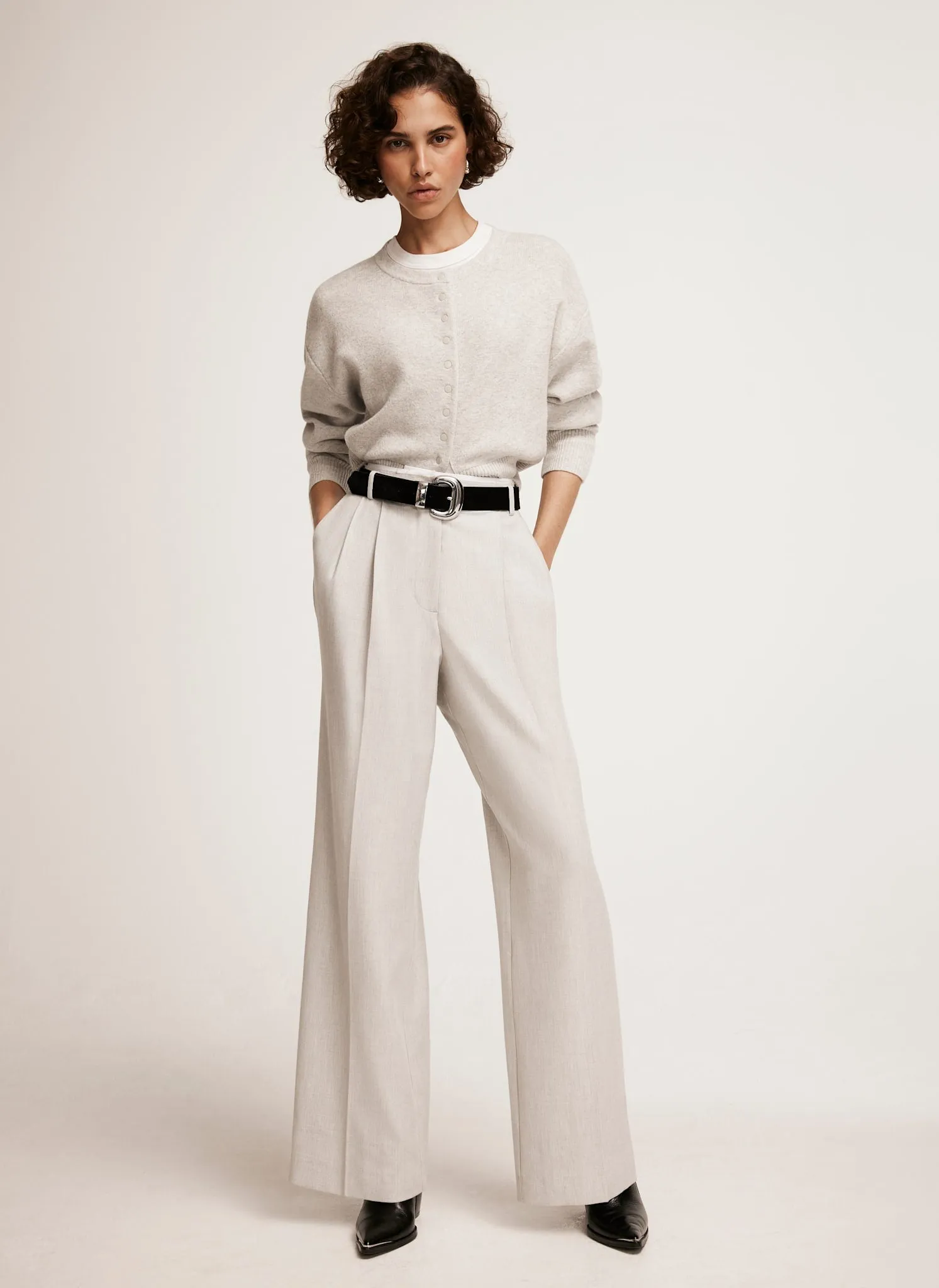 Grey Pleated Wide Trousers sold by Mint Velvet product image thumbnail 4
