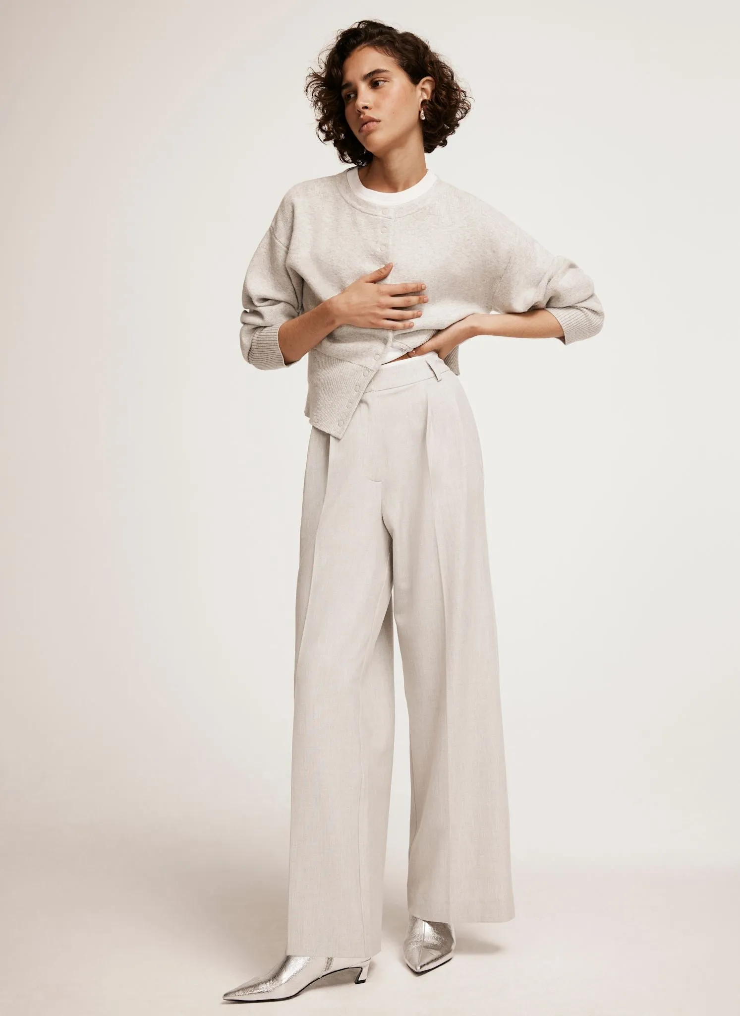 Grey Pleated Wide Trousers sold by Mint Velvet product image thumbnail 5