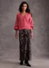 Black Abstract Print Satin Midi Slip Skirt sold by Mint Velvet