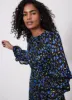 Blue Floral Print Ruched Midi Dress sold by Mint Velvet