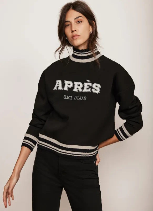 Black Apres Slogan Sweatshirt sold by Mint Velvet