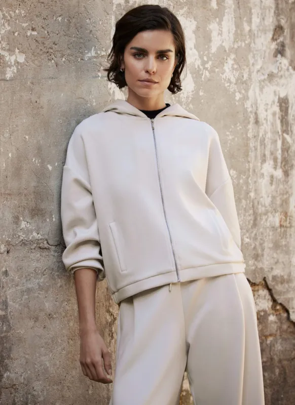 Neutral Zip Up Softluxe Hoodie sold by Mint Velvet