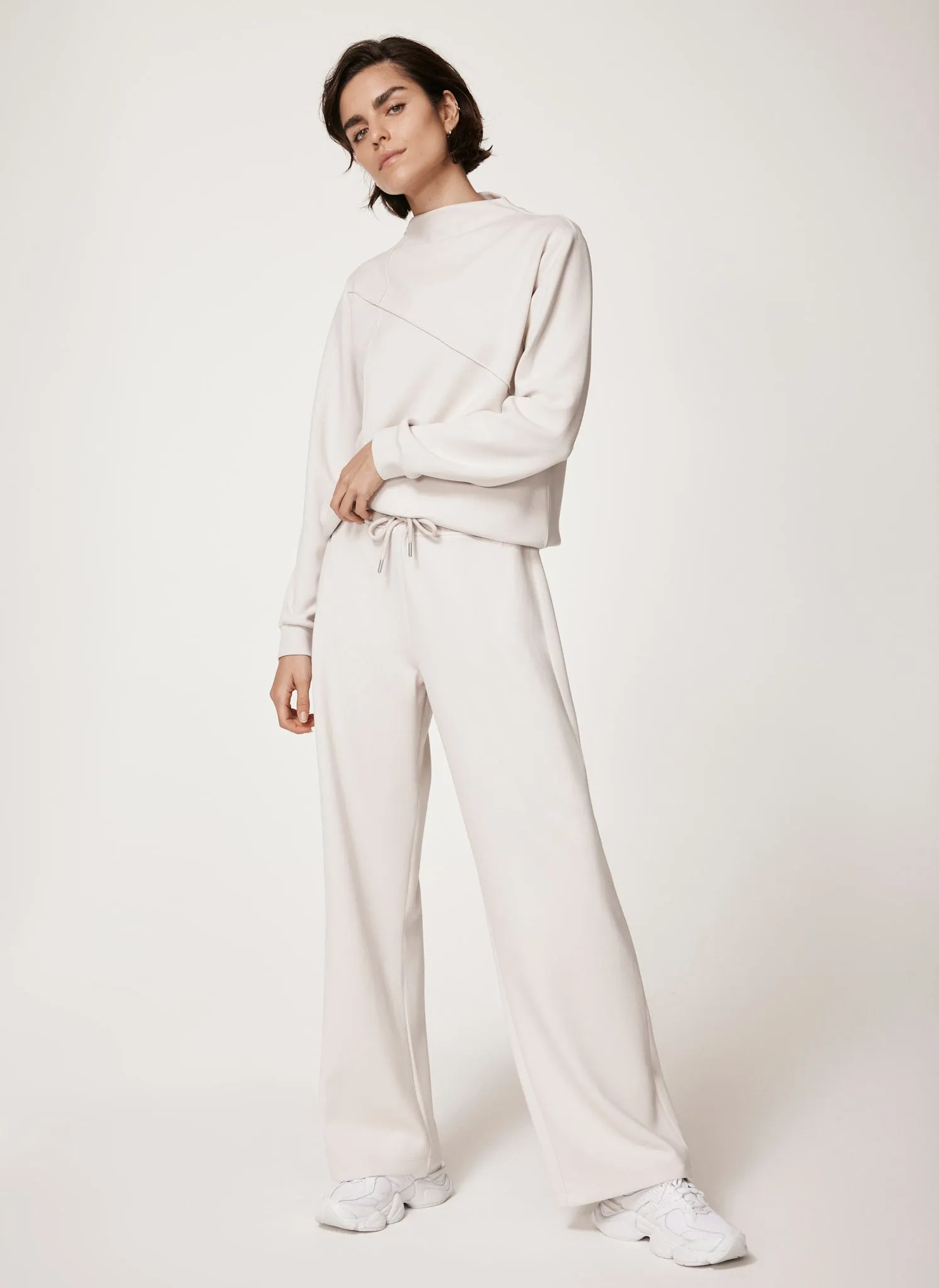 Neutral High Neck Softluxe Sweatshirt sold by Mint Velvet