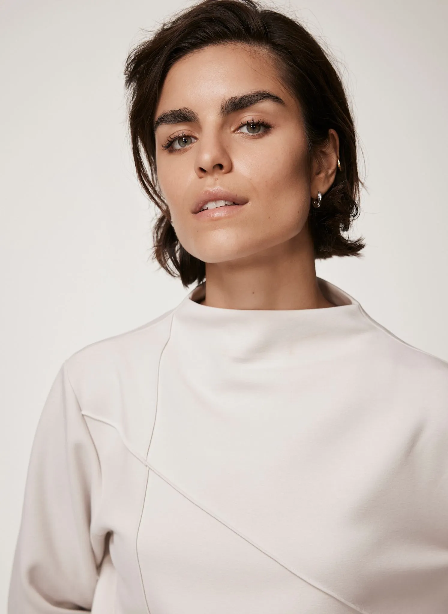 Neutral High Neck Softluxe Sweatshirt sold by Mint Velvet product image thumbnail 5