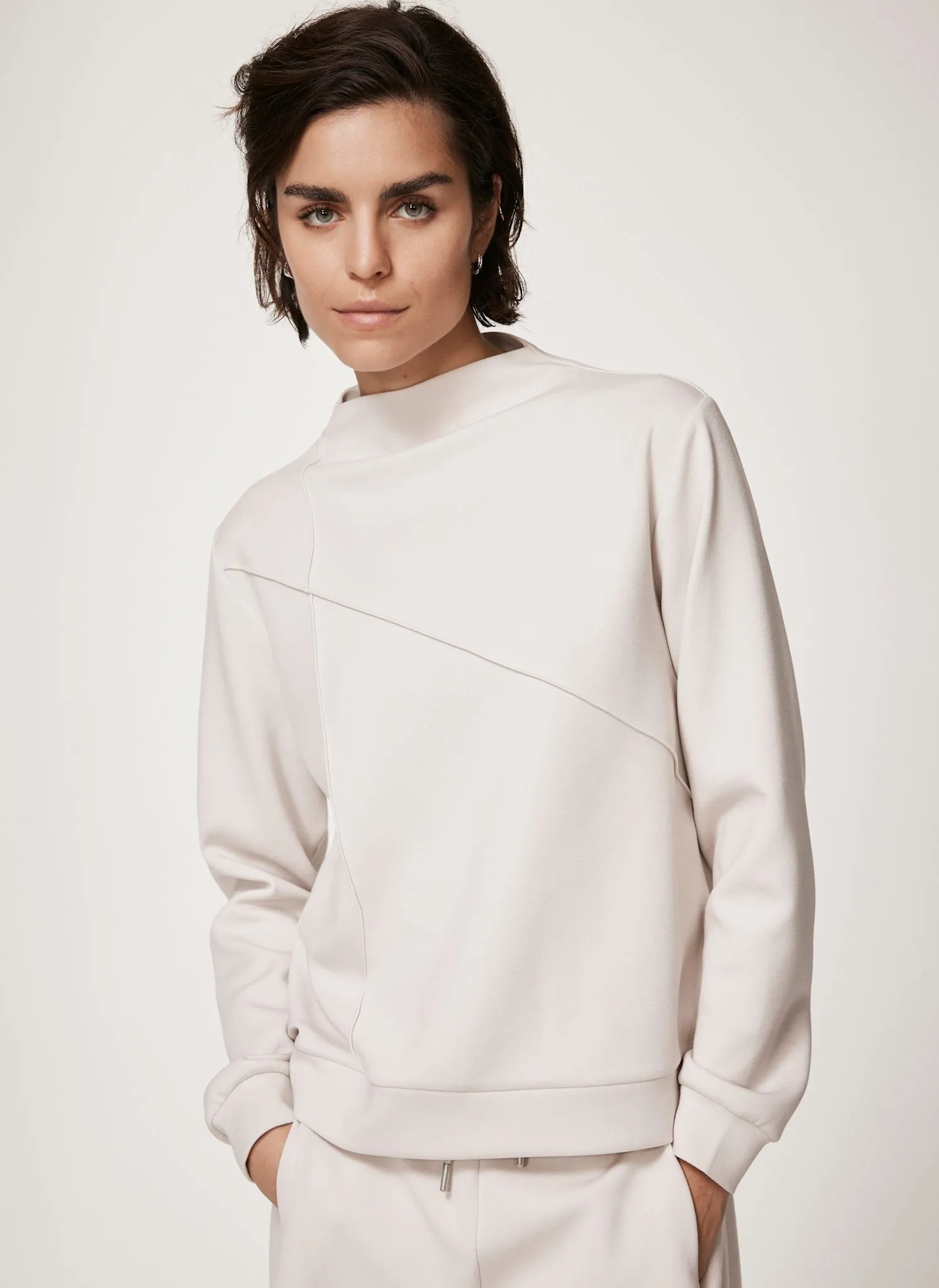 Neutral High Neck Softluxe Sweatshirt sold by Mint Velvet product image thumbnail 2