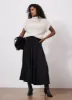 Black Satin Crinkle Maxi Skirt sold by Mint Velvet