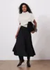 Black Satin Crinkle Maxi Skirt sold by Mint Velvet
