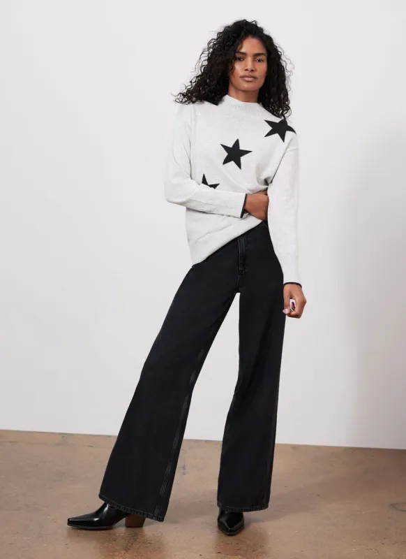 Grey Star Motif Crew Neck Jumper sold by Mint Velvet