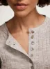 Grey Ribbed Henley Knit Top sold by Mint Velvet