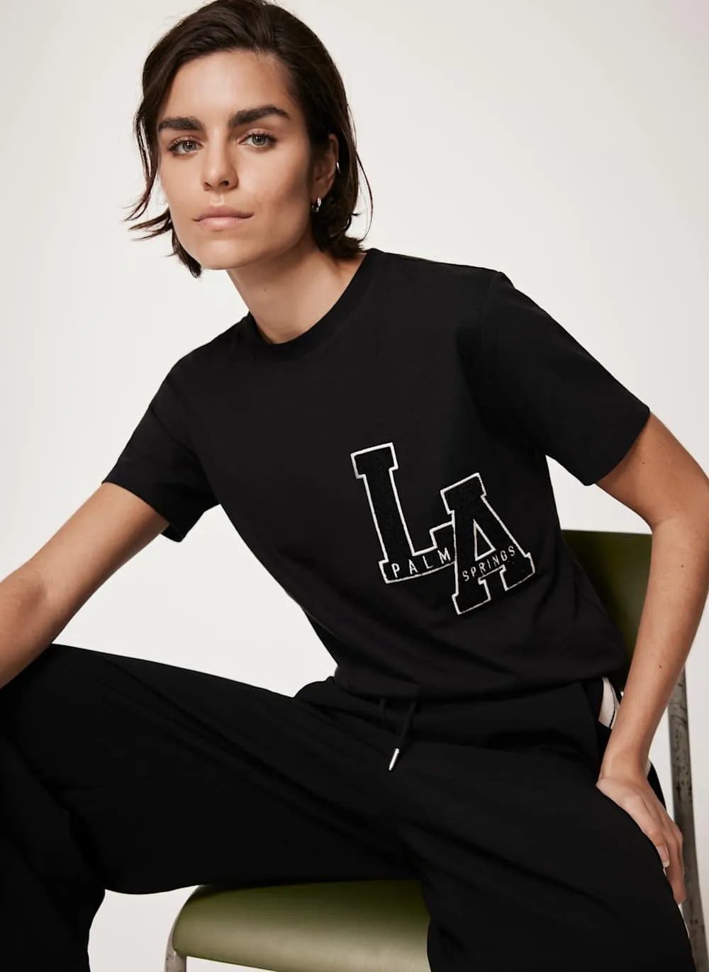 Black LA Motif T-Shirt sold by Mint Velvet