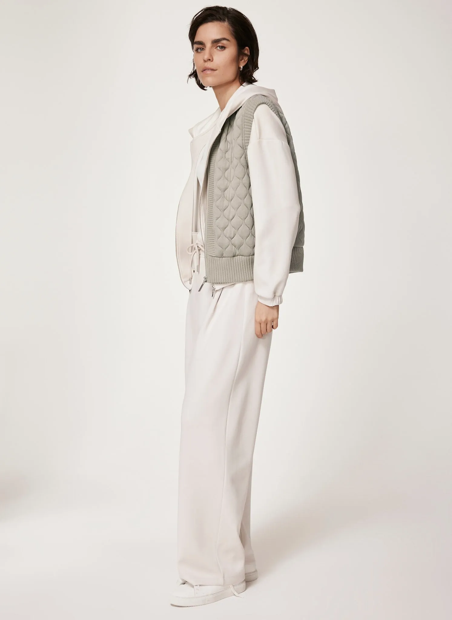 Khaki Quilted Cotton Blend Gilet sold by Mint Velvet product image thumbnail 2