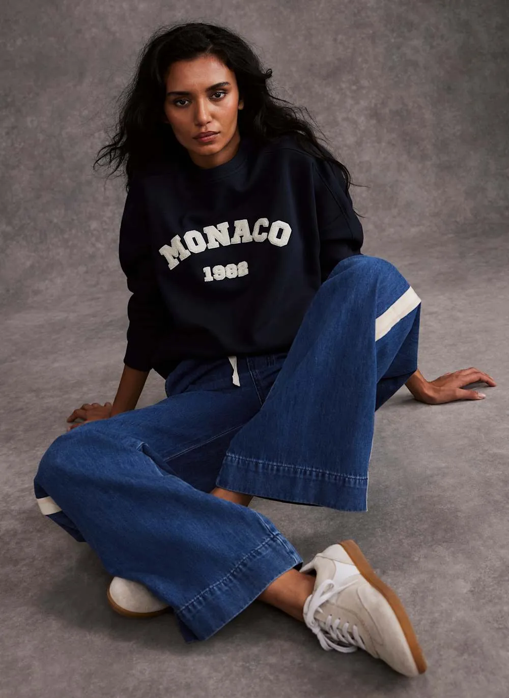 Navy Monaco Slogan Sweatshirt sold by Mint Velvet product image thumbnail 2
