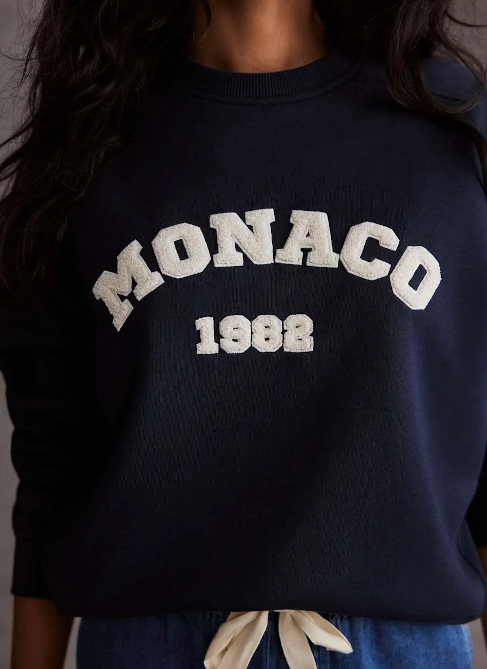 Navy Monaco Slogan Sweatshirt sold by Mint Velvet product image thumbnail 4