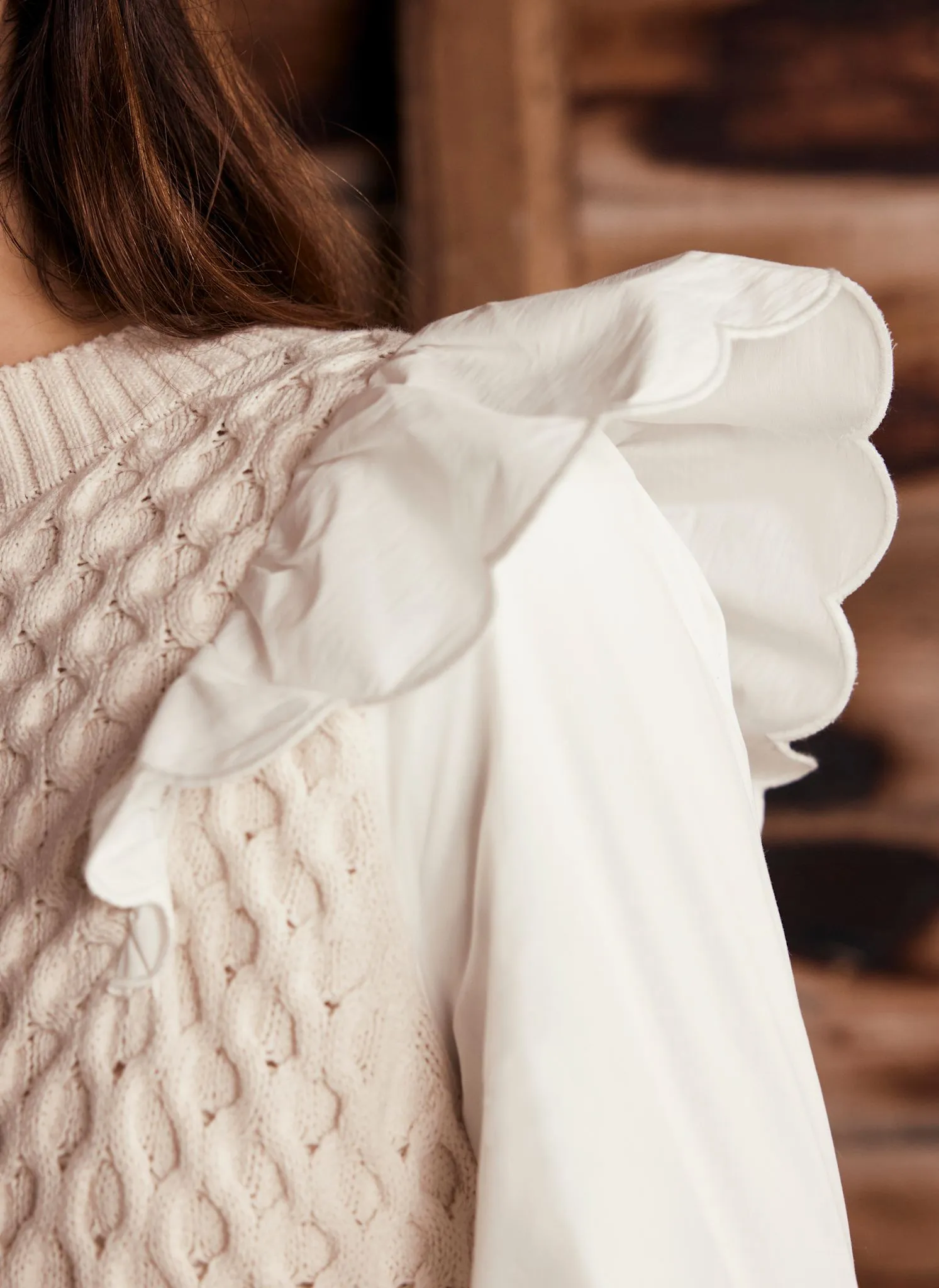 Cream Cable Knit Mini Dress sold by Mint Velvet product image thumbnail 4