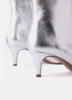 Kaia Silver Leather Kitten Heel Boots sold by Mint Velvet