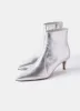 Kaia Silver Leather Kitten Heel Boots sold by Mint Velvet