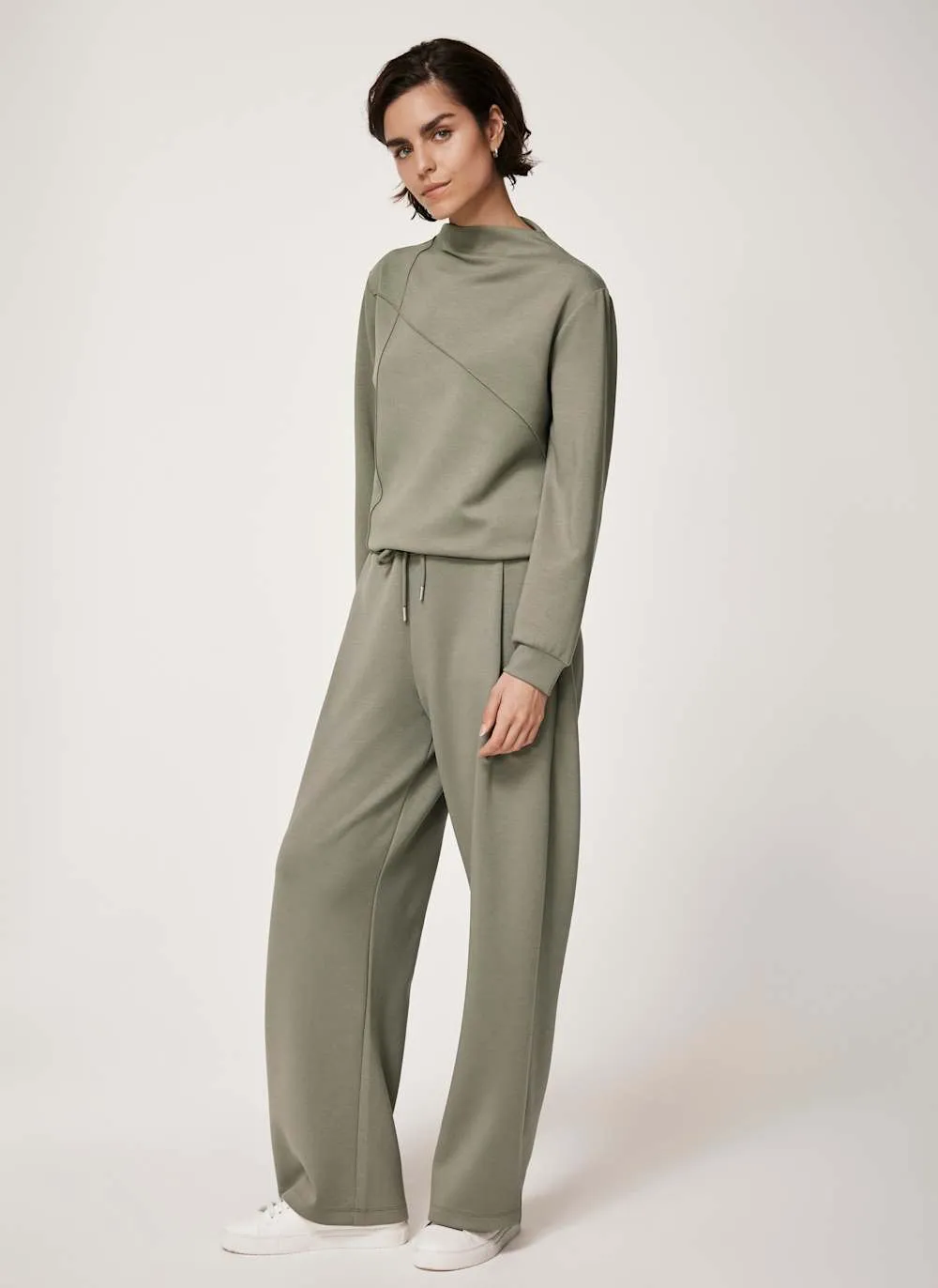 Khaki High Neck Softluxe Sweatshirt sold by Mint Velvet product image thumbnail 5