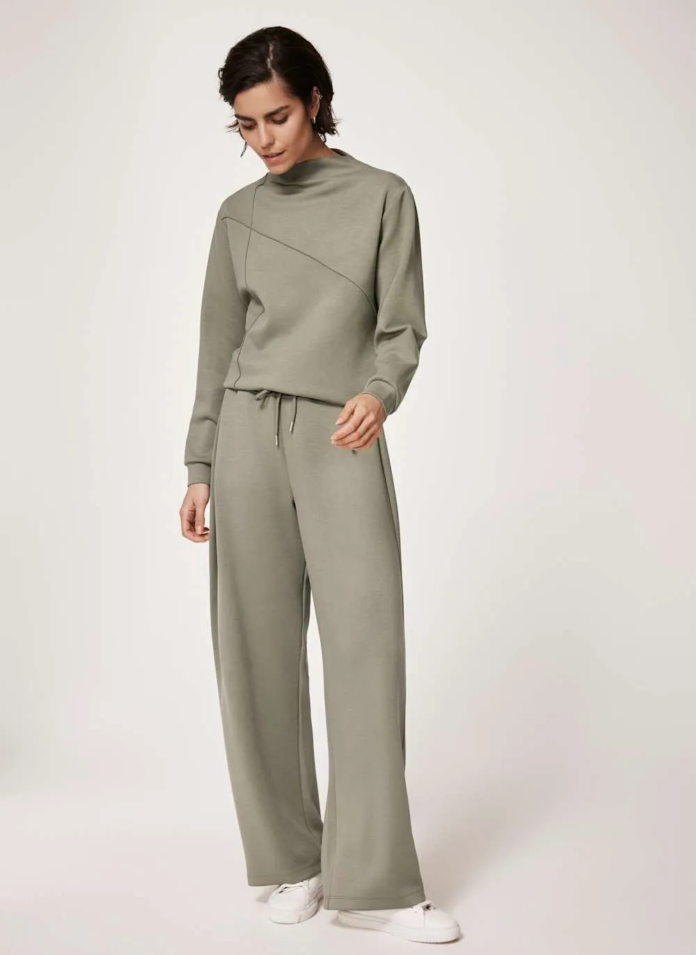 Khaki High Neck Softluxe Sweatshirt sold by Mint Velvet product image thumbnail 2