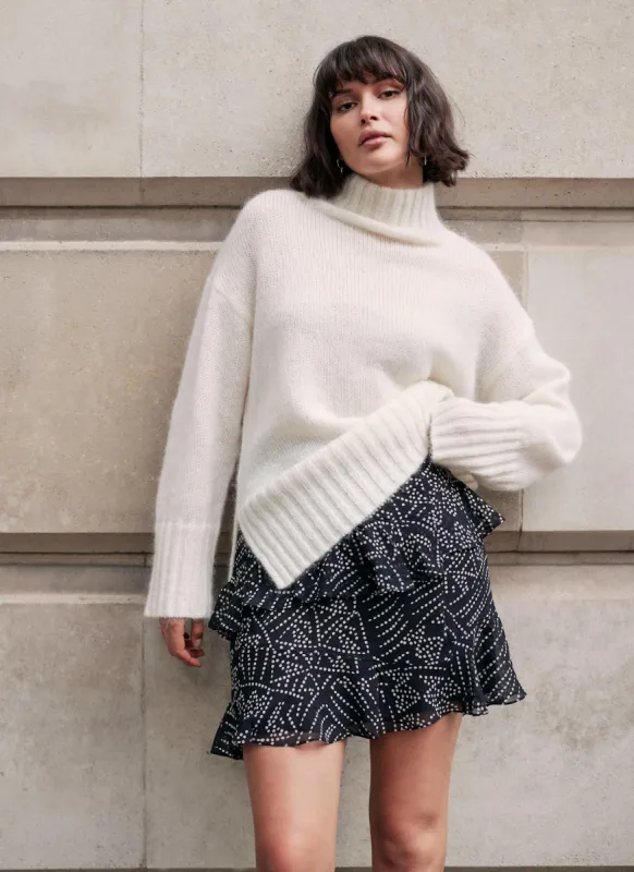 Black Spot Print Mini Skirt sold by Mint Velvet