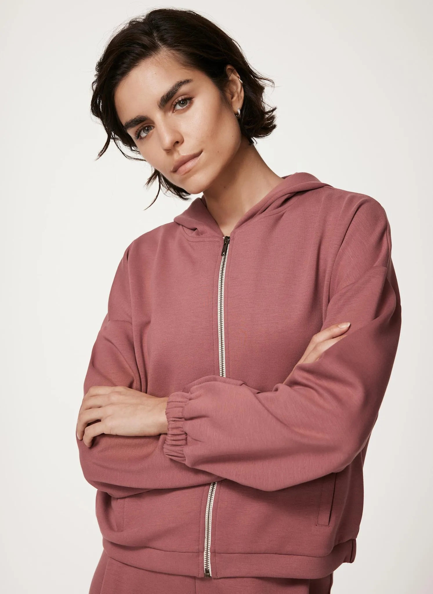 Pink Zip Up Softluxe Hoodie sold by Mint Velvet product image thumbnail 3