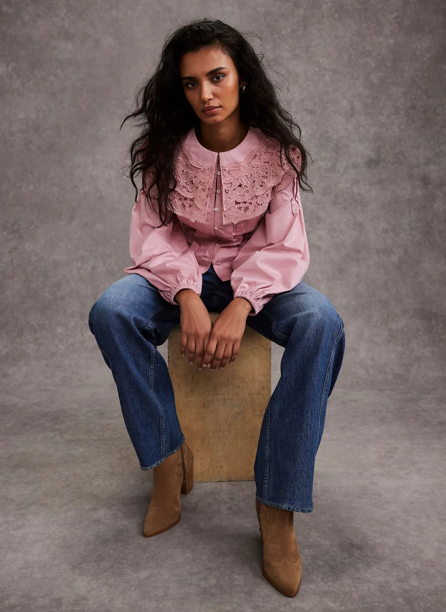 Pink Statement Collar Blouse sold by Mint Velvet product image thumbnail 4
