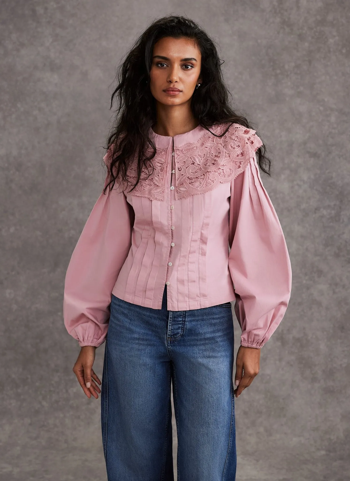 Pink Statement Collar Blouse sold by Mint Velvet