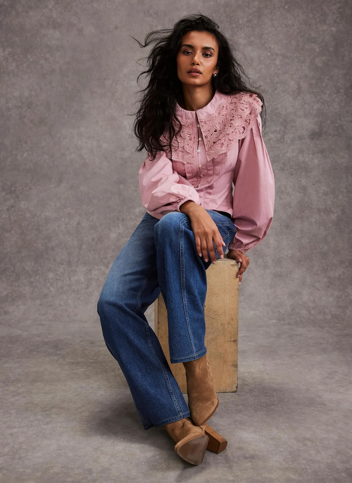 Pink Statement Collar Blouse sold by Mint Velvet product image thumbnail 5