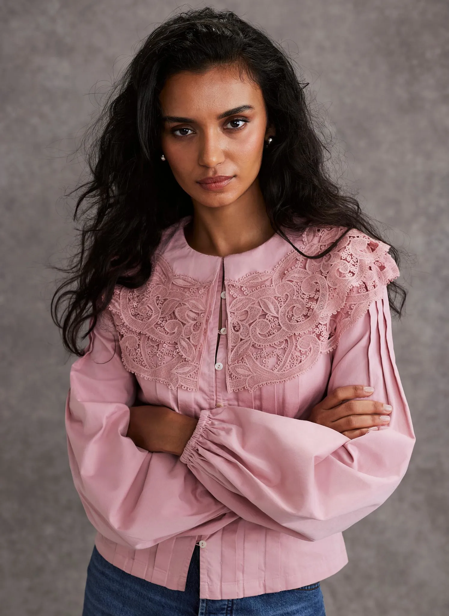 Pink Statement Collar Blouse sold by Mint Velvet product image thumbnail 3