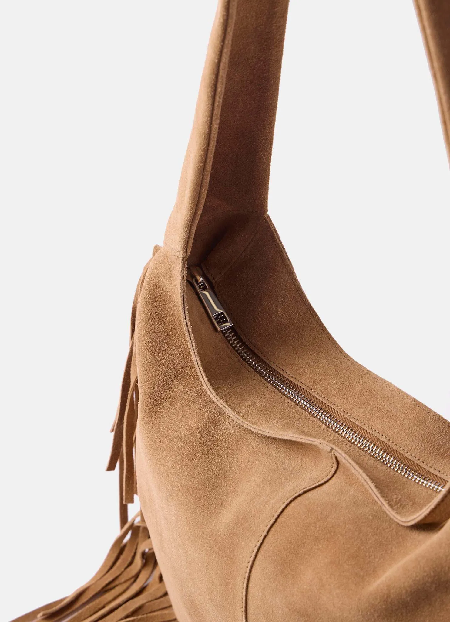 Neutral Fringed Suede Bag sold by Mint Velvet product image thumbnail 4